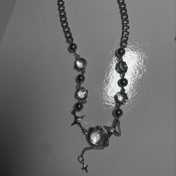 🌌Y2K Starry Galaxy Silver Chain Necklace - Picture 2 of 3